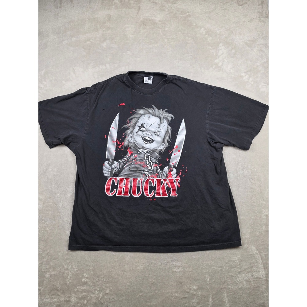 Phat Doc Chucky Graphic T-Shirt Mens 4XL Fit 3XL Black Horror Slasher Distressed